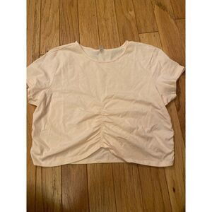 NWOT BP, women's pale pink cropped short sleeve top size 1x